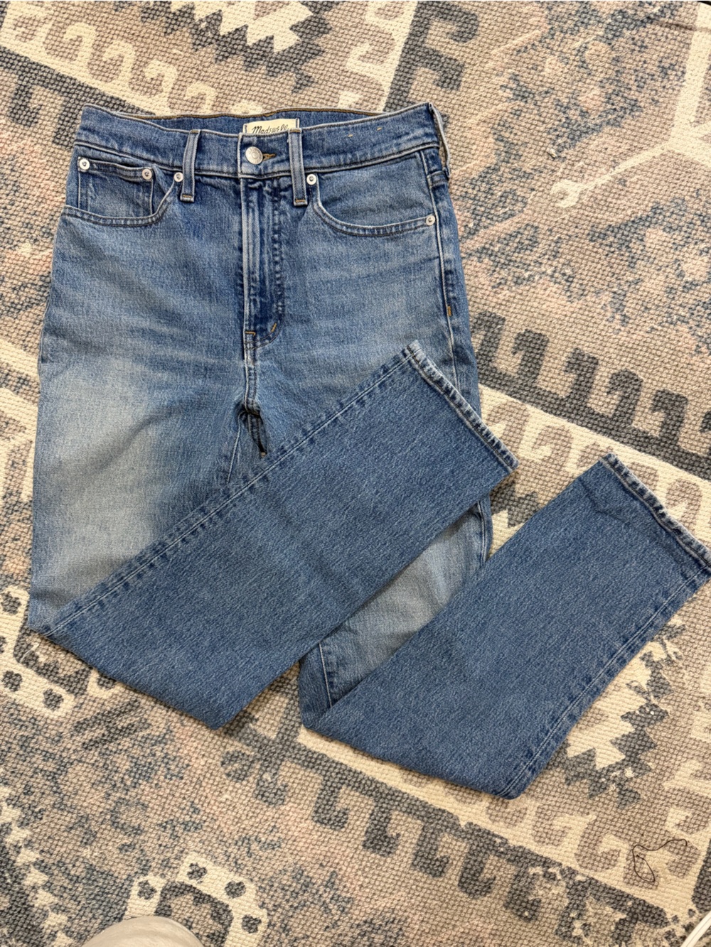 Madewell The Perfect Vintage Jean Medium Blue Straight Jeans